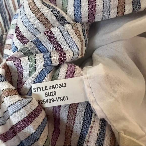 Madewell | Striped Crewneck Button Front Tiered Mini Dress Popover Size S - Picture 14 of 14